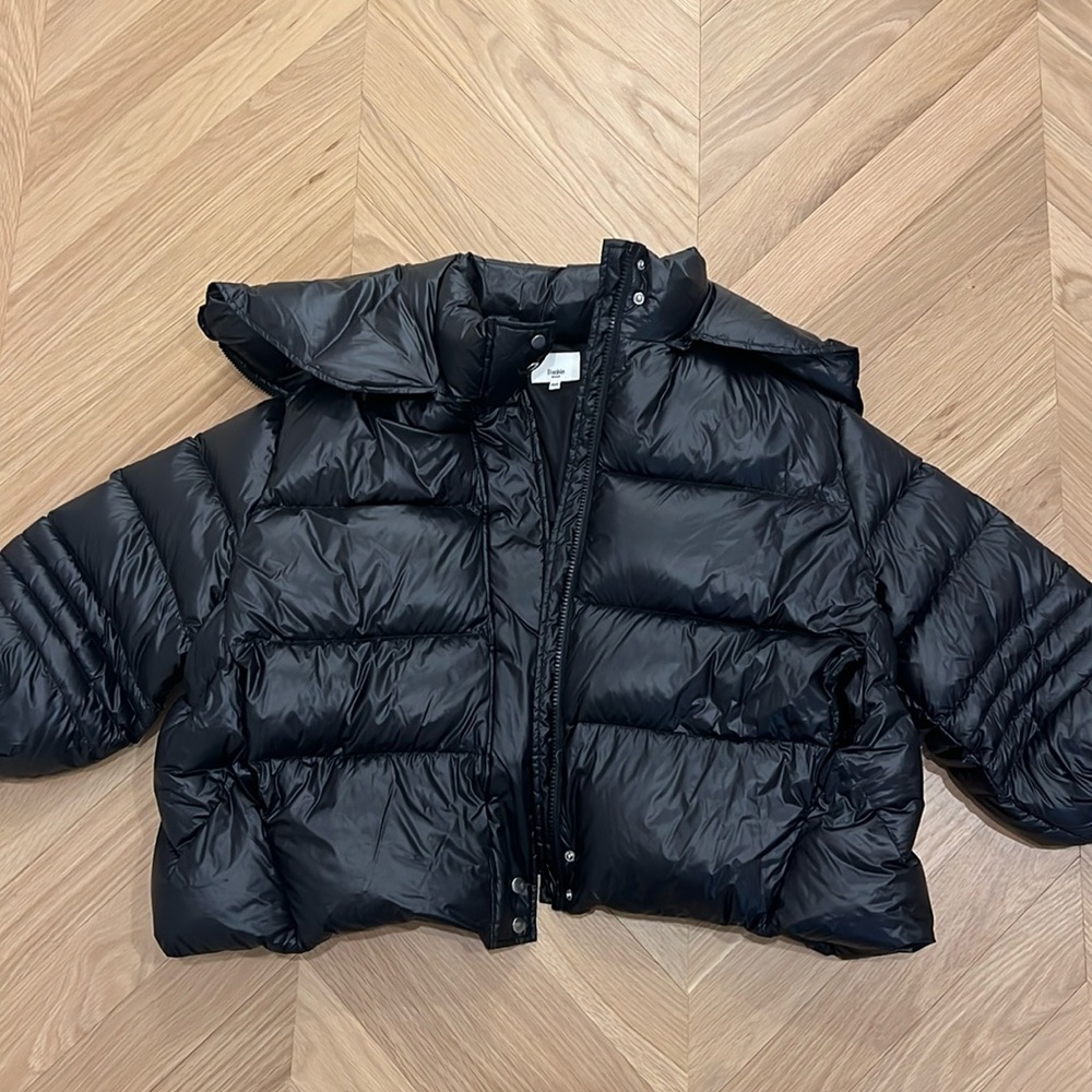 Frankie shop black oversized puffer jacket